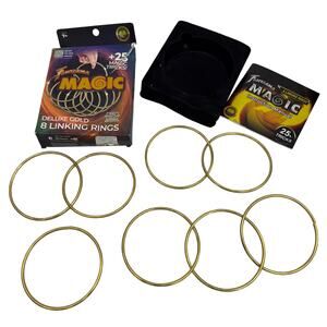 Fantasma Magic Deluxe Gold 8 Linking Rings Set w/ Instructions Ages 7+